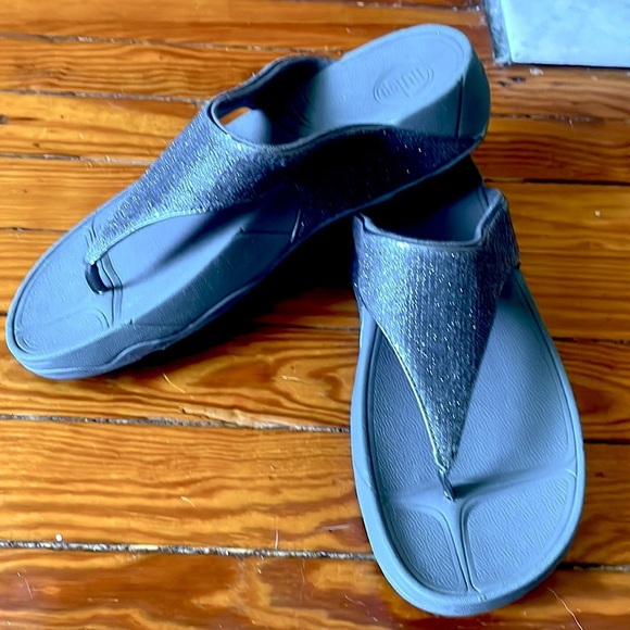 Fitflop Shoes - FitFlop Electra Gray Sequin sandal